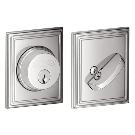 SCHLAGE Lock Company Single Cylinder Deadbolt with Addison Trim, Bright Chrome (B60 N ADD 625)