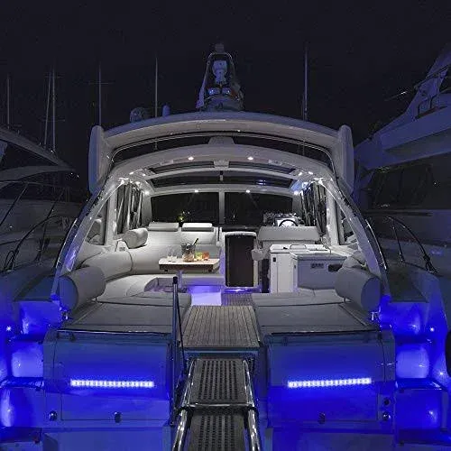 Obcursco Blue Pontoon LED Boat Lights, Waterproof Boat Light for Night Fishing ...