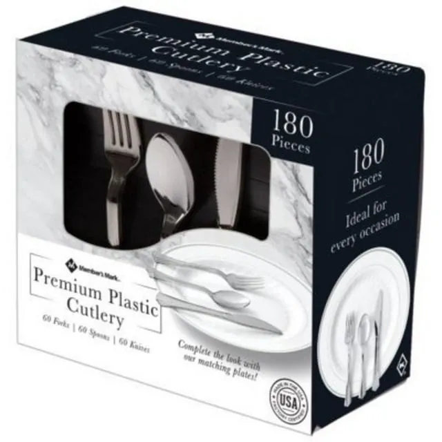 Member's Mark Premium Silver-Look Cutlery Combo 180 ct.