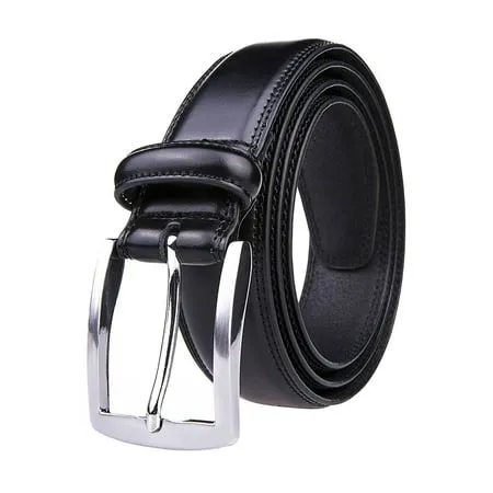 Men's Belt, Genuine Leather Dress Belts for Men - Classic & Fashion Design for Work Business and Casual (Black, 36in)