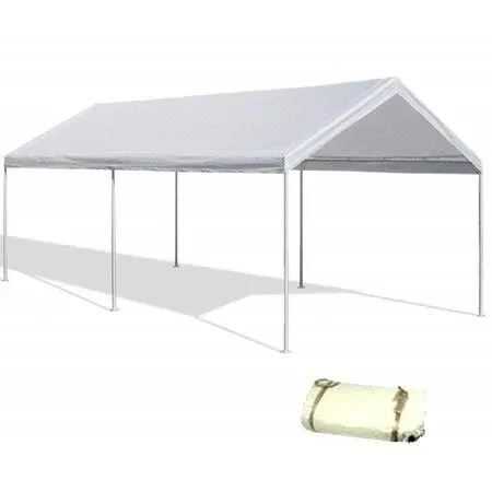 Valanced  20&#039;X30&#039; White Canopy Replacement Cover Top Roof Tarp Shade Cover