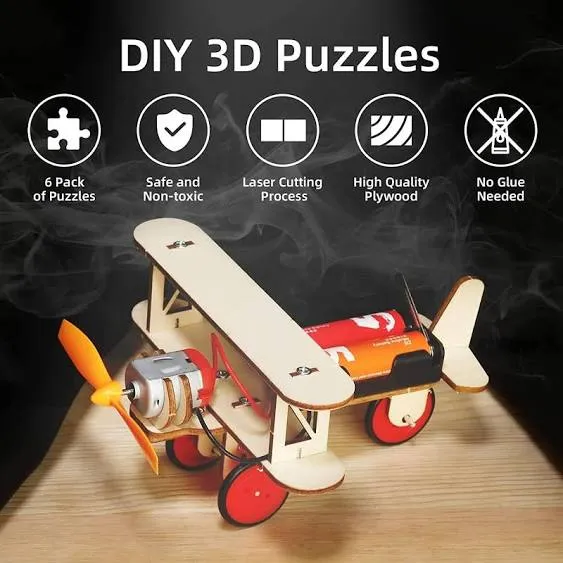 6 in 1 STEM Building Kits for Kids, Wooden Car Model Kit DIY 3D Wood Puzzles ...