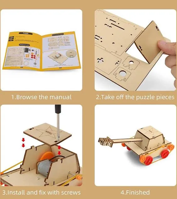 STEM Kits for Kids Age 8-10 10-12, 6 Set Science Kits for Kids Age 8-12 5-7, Wood Car Building Projects Crafts Model Kit, Wooden 3D Puzzles, STEM Toys for Boys 7 8 9 10 12 13 Year Old Birthday Gifts