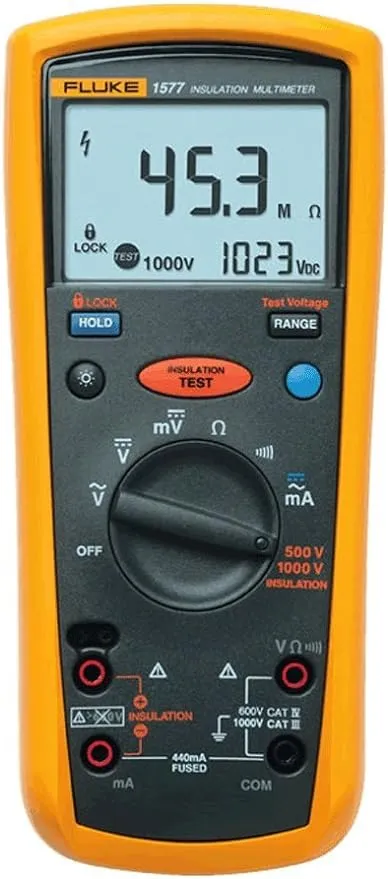 Fluke 1577 Insulation Multimeter, LCD Display, 600 Megaohm Resistance, 500/1000V Voltage