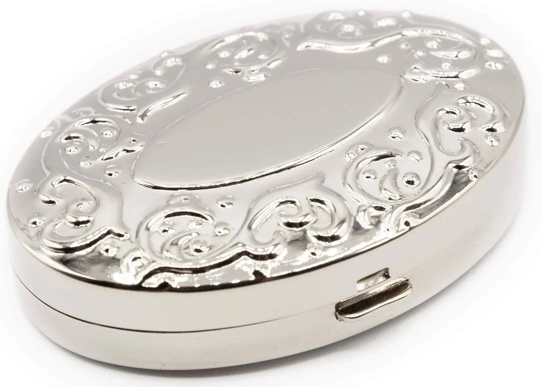 Set of 2 Oval-Shaped Pocket Purse Pill Box &amp; Organizer With Dual Compartments