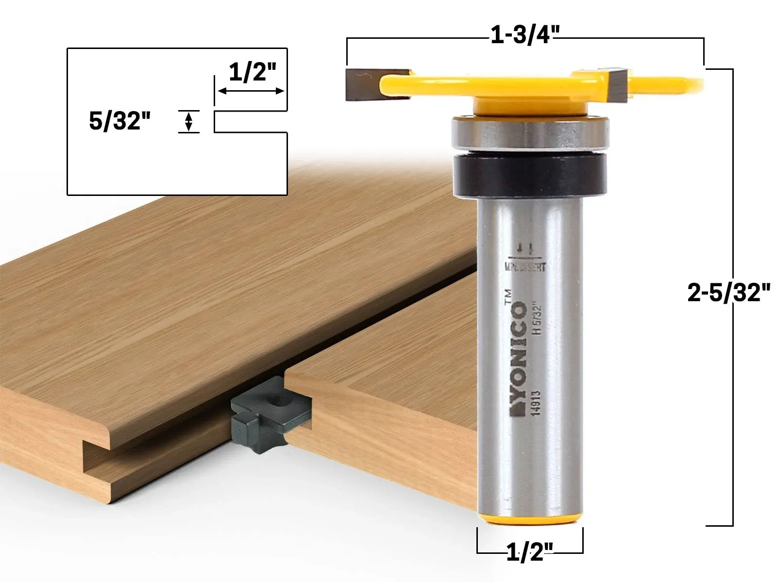 Yonico Top Bearing Slot Cutter Router Bit