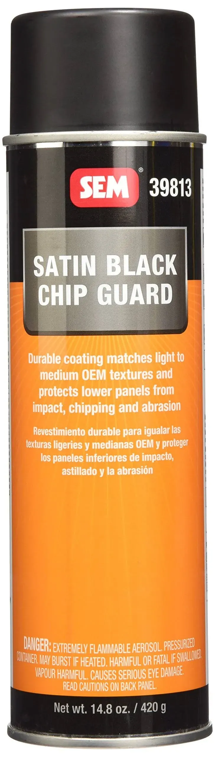 SEM Paints 39813 Satin Black Chip Guard, 20oz Aerosol Can