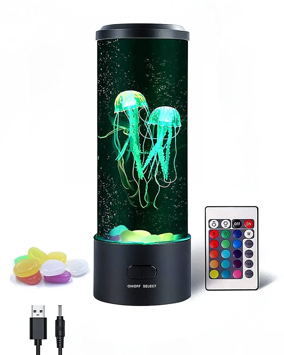 Jellyfish Lava Lamp,3D Lifelike Jellyfish Aquarium Tank Table Lamp with 16 Color ...