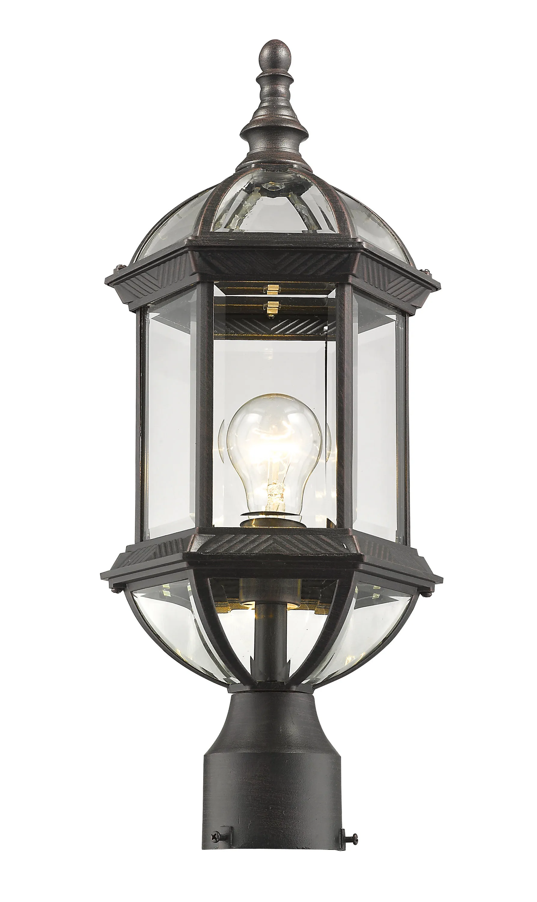 Z-Lite Annex 19.5-in Rust Vintage Outdoor Light Post Lantern