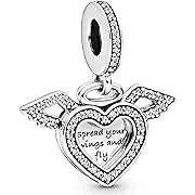 Pandora Heart & Angel Wings Charm