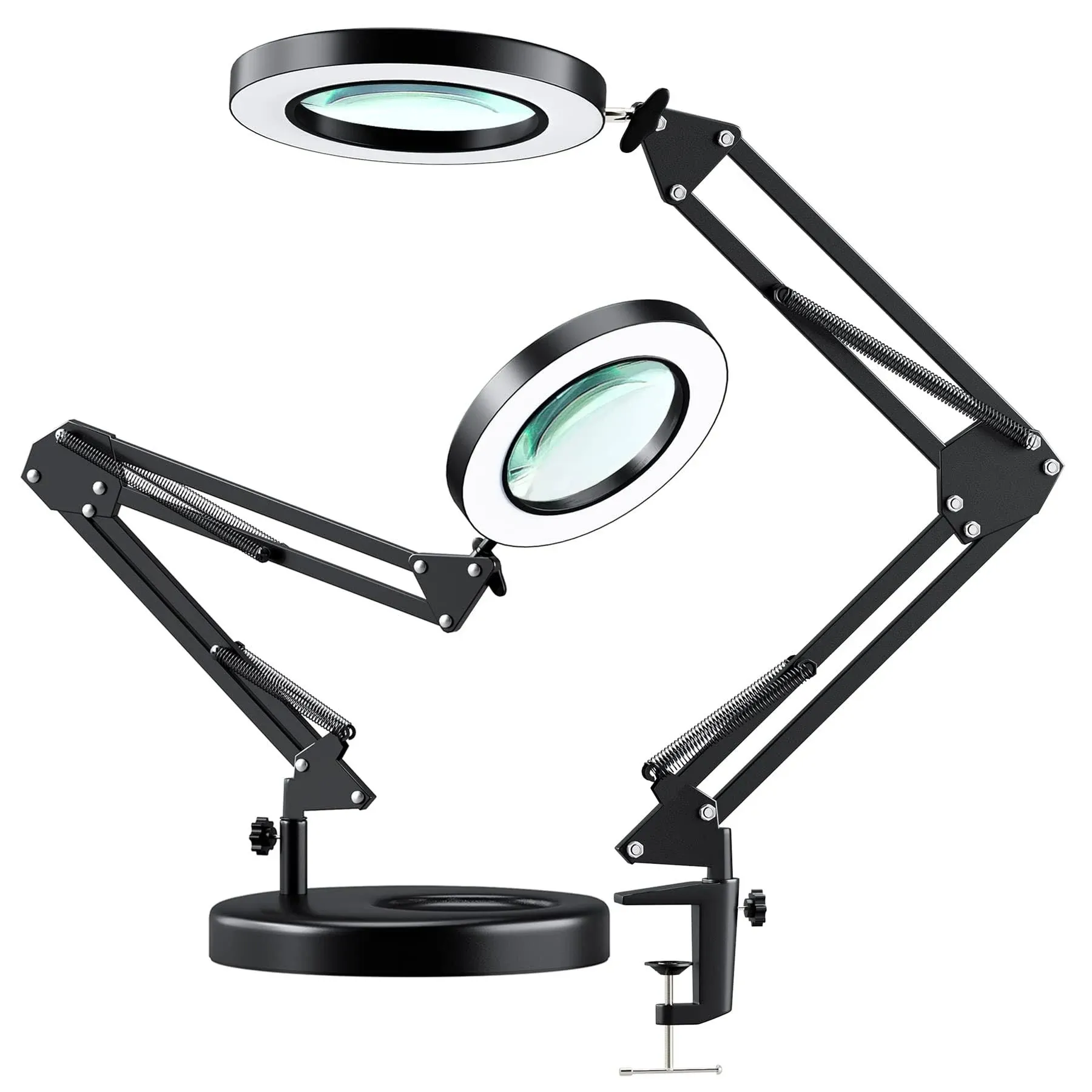 5X LED Magnifying Lamp HITTI 1800 Lumens Stepless Dimmable 3 Color Modes 8-Di...