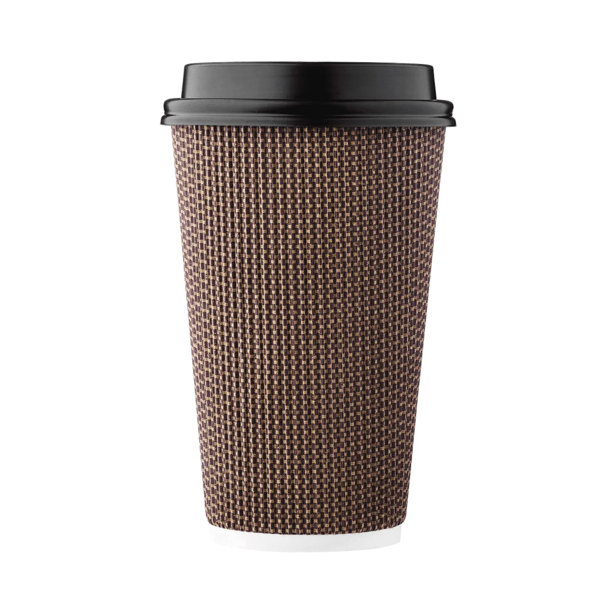 Harvest Pack 16 oz Disposable Double Walled Hot Drink Cups with Lids