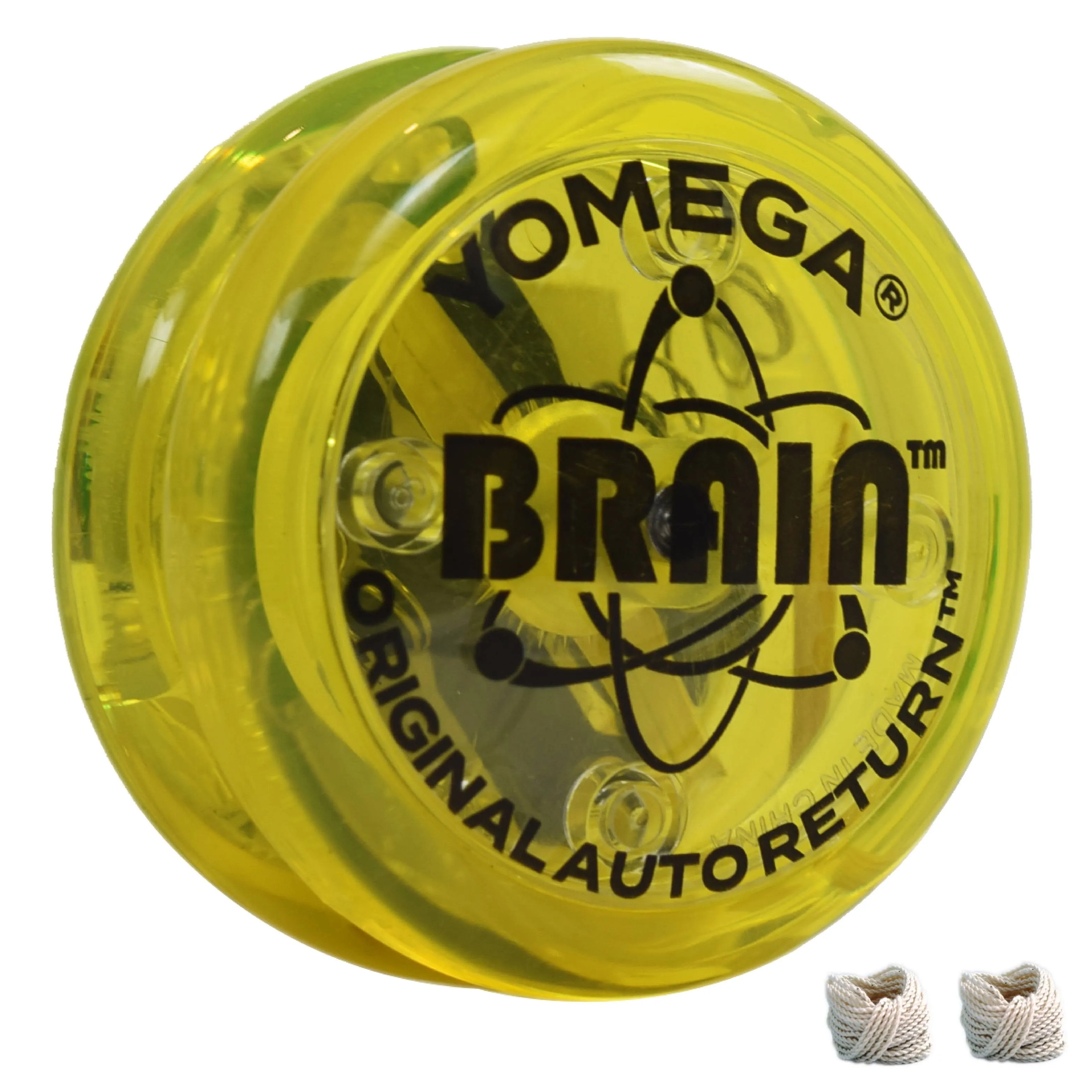 Yomega The Original Brain - Professional Yoyo for Kids and Beginners Responsive Auto Return Yo Yo Best for String Tricks + Extra 2 Strings & 3 Month Warranty (yellow)