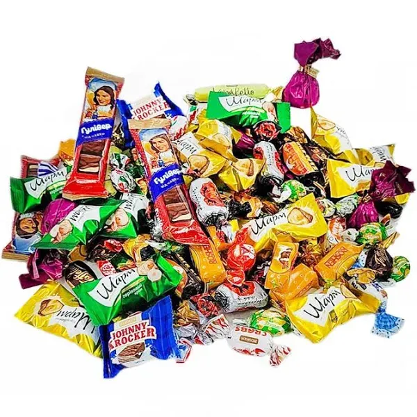 Supreme Sweets Candy Mix Gift Bag - Ukrainian Candy Mix - Ulitimate Assortment of Chocolate and Caramel Party Candy Mix of Eastern European Candies– Variety of Ukrainian Candies by the Pound (450g / 1 lb)