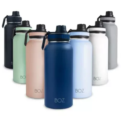 Boz Stainless Steel Water Bottle X-Large - Monaco Blue (1 L / 32Oz) Wide Mouth, Bpa Free, Insulated, 1.1 Oz