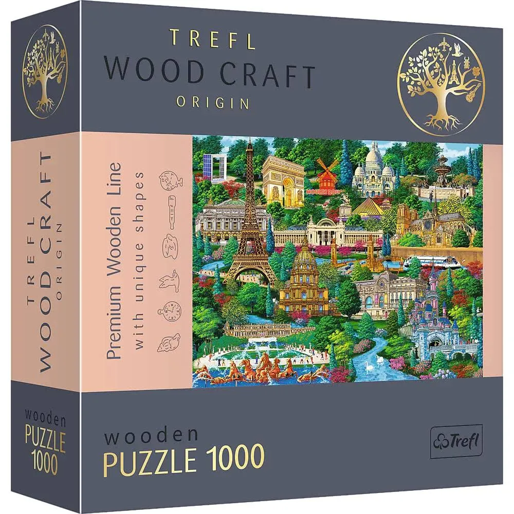 Trefl Wood Craft 1000 Piece Wooden Puzzle - France - Famous places