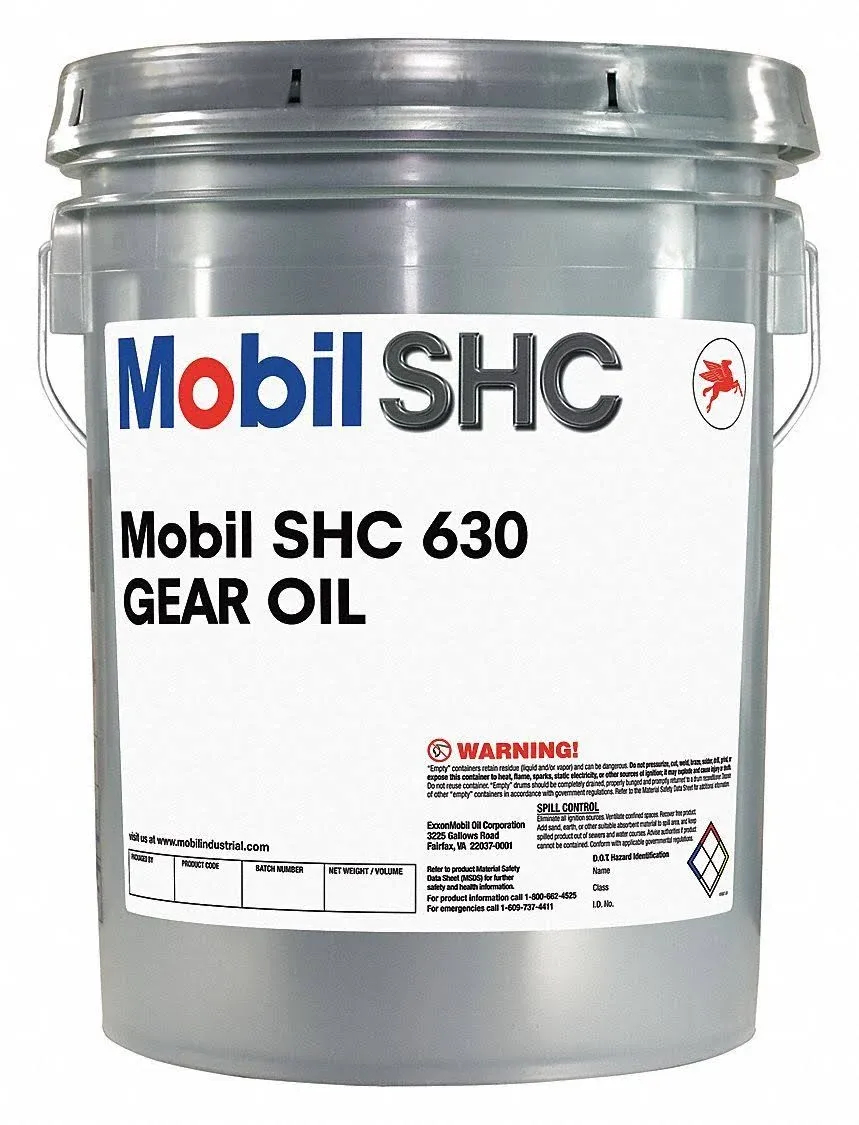 Mobil 110843 Gear Oil, SHC 630 , Pail , 5 Gal