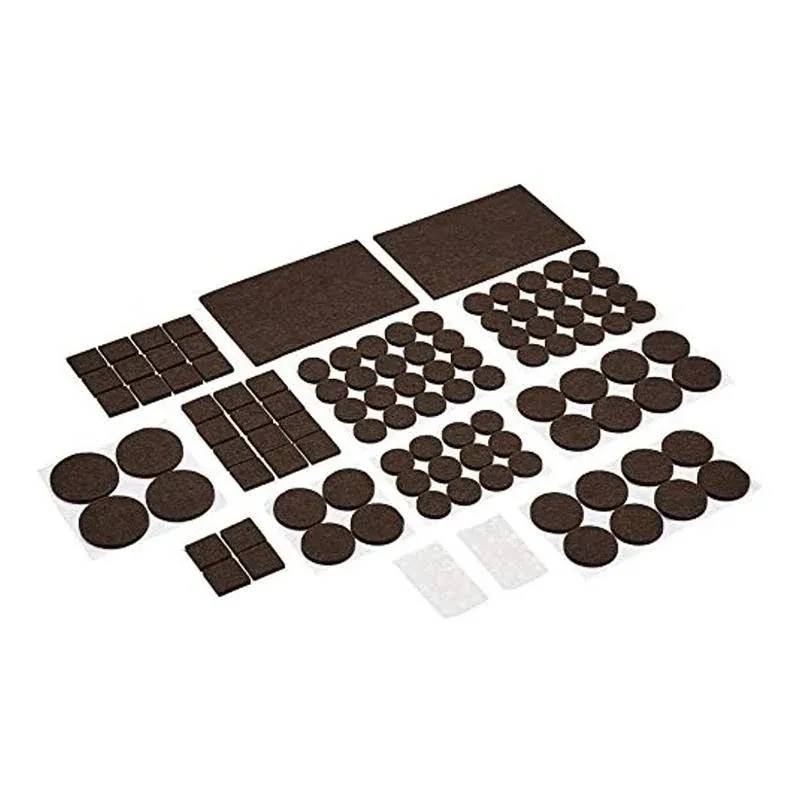 AMZ Felt furniture pads, brown and transparent, 136 piece set 735566