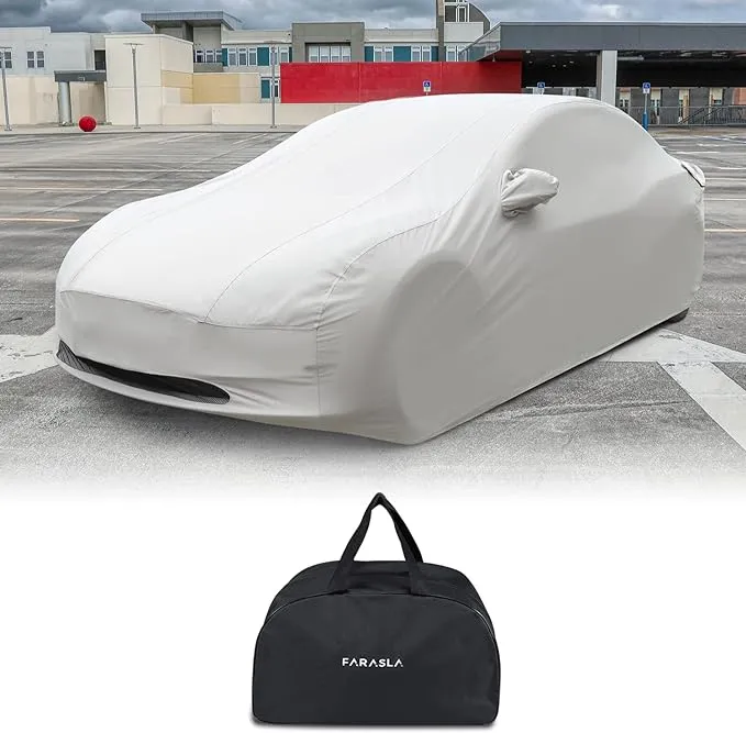 Farasla Outdoor Car Cover for Tesla Model 3 with Storage Bag