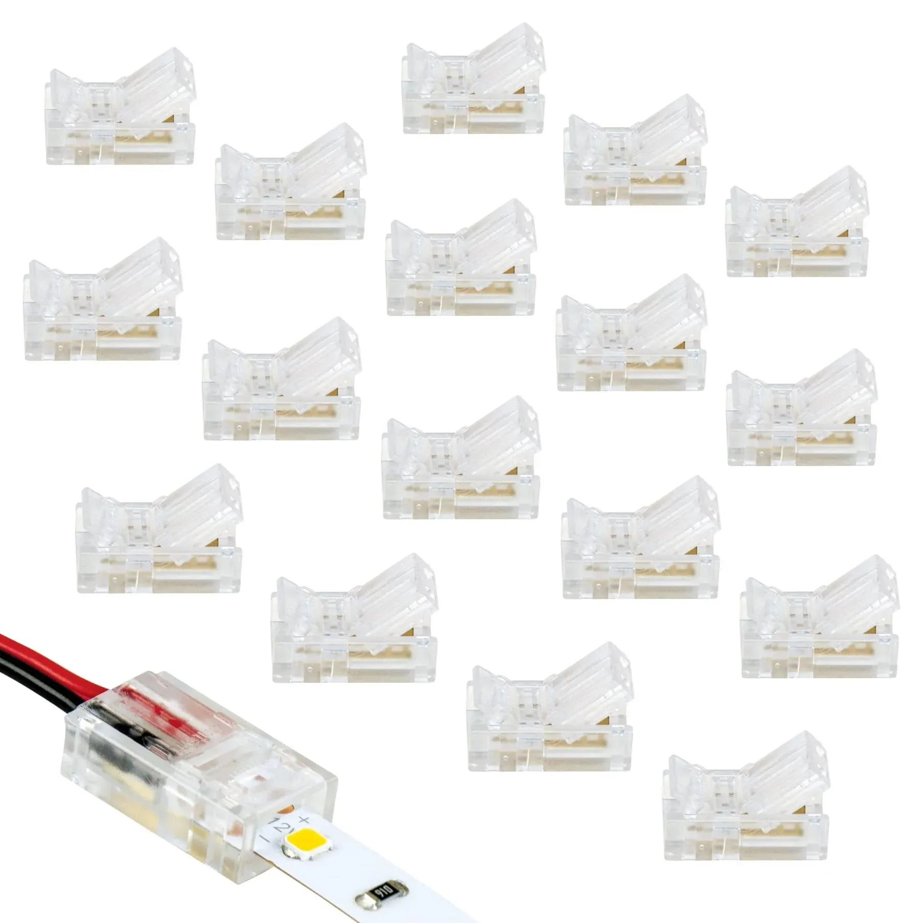 Armacost Lighting 2 Pin LED Strip Light Wire to Tape Connectors 6 Pack