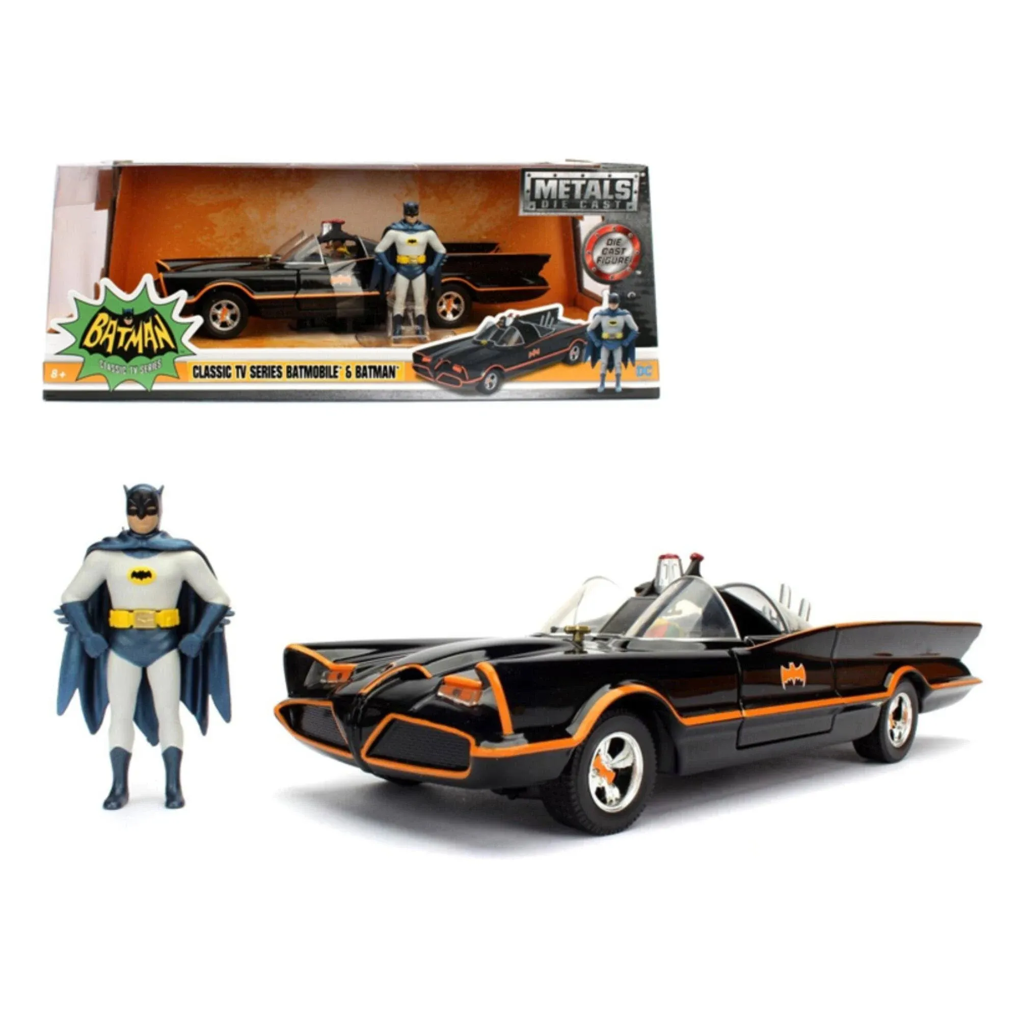 Jada Toys Classic TV Series 1966 Batmobile &amp; Batman Brand New Box Damage