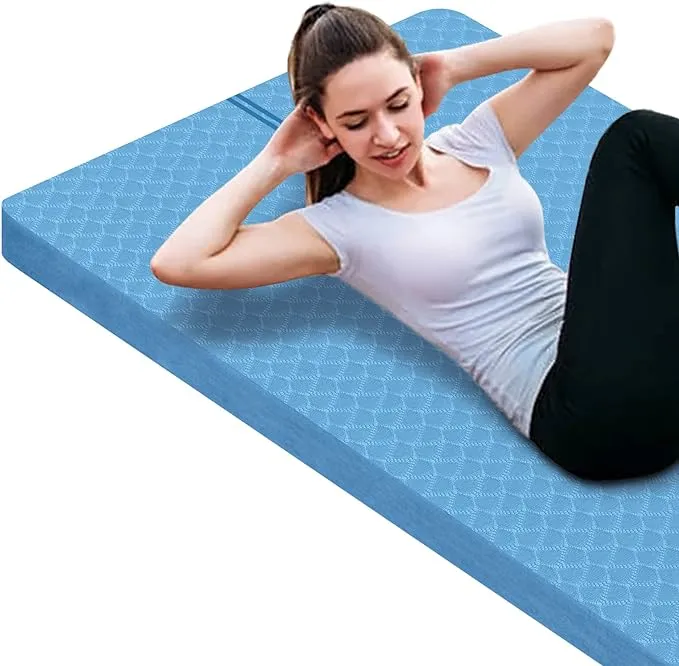 nuveti Large Exercise Mat - 15mm/20mm/30mm Thick Yoga Mat | Workout Mat for Fitness, Yoga, Pilates, Stretching & Floor Exercises for Women & Men with Free Carrying Bag