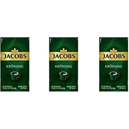 Jacobs Kronung Ground Coffee 500 Gram / 17.6 Ounce (Pack of 12)