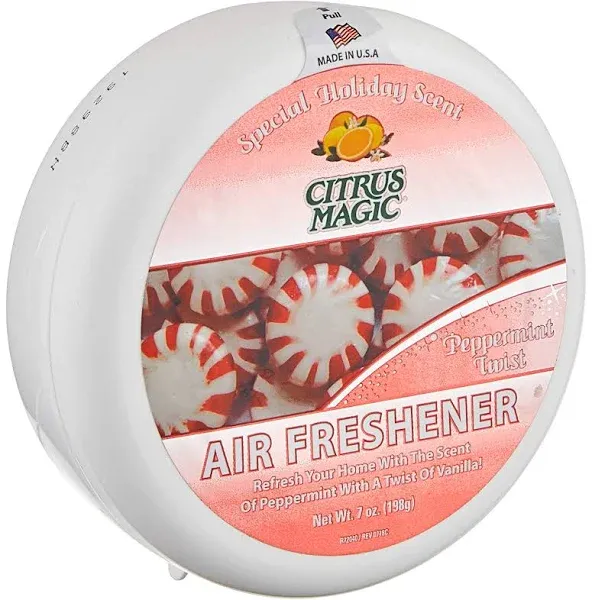 Citrus Magic Holiday Odor Absorbing Solid Air Freshener, Peppermint, 7-Ounce, Pack of 3