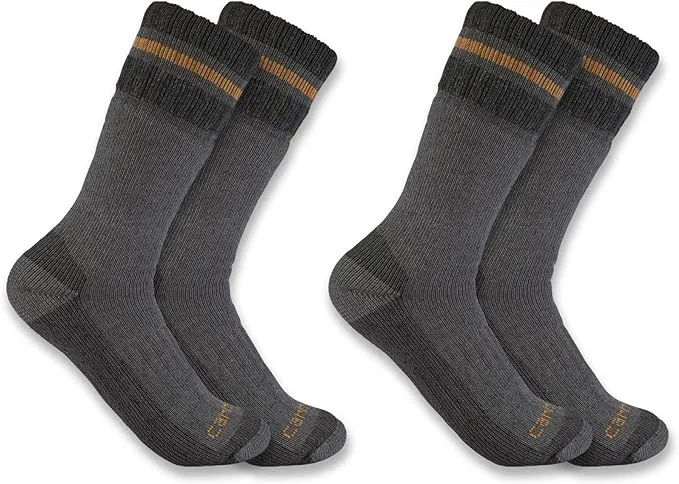 Carhartt Men's Heavyweight Synthetic-Wool Blend Boot Sock 2 Pack