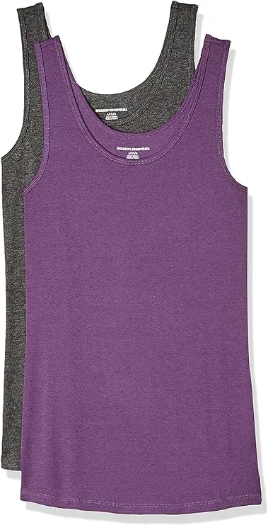 Amazon Essentials Women's Slim-Fit Tank, Pack of 2