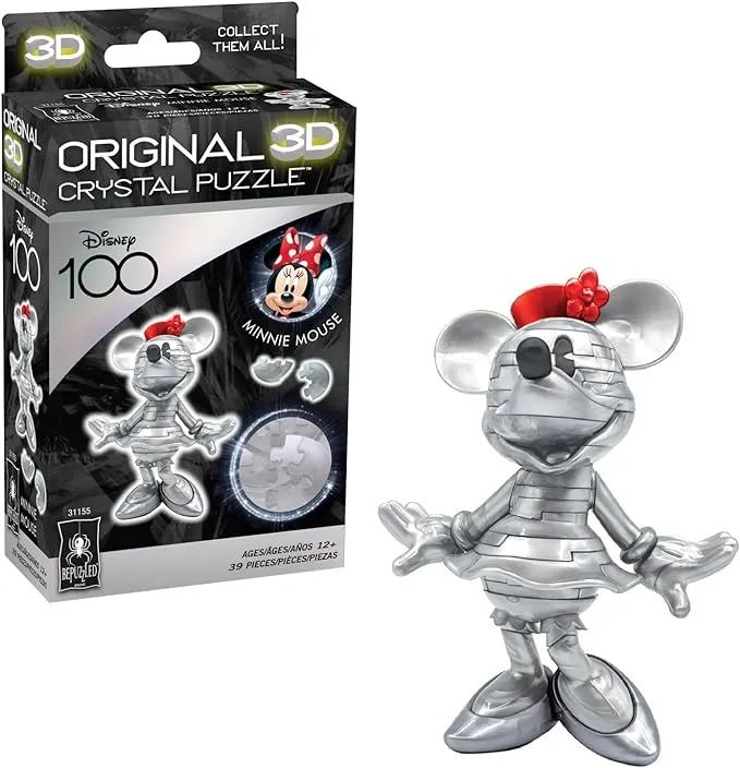 Bepuzzled | Disney Platinum Minnie Original 3D Crystal Puzzle, Ages 12 and Up