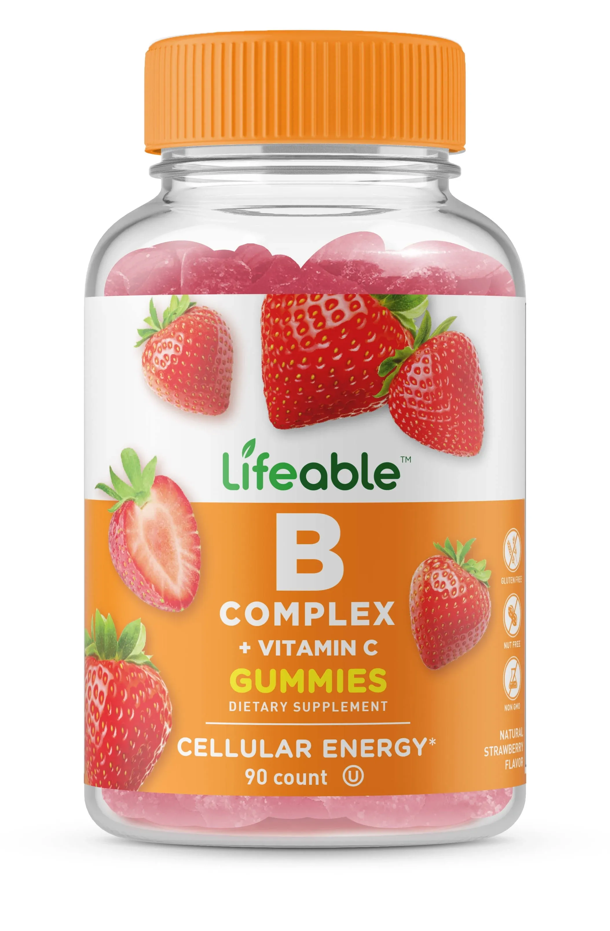 Lifeable Vitamin B Complex with Vitamin C - Great Tasting Natural Flavor Gummy ...