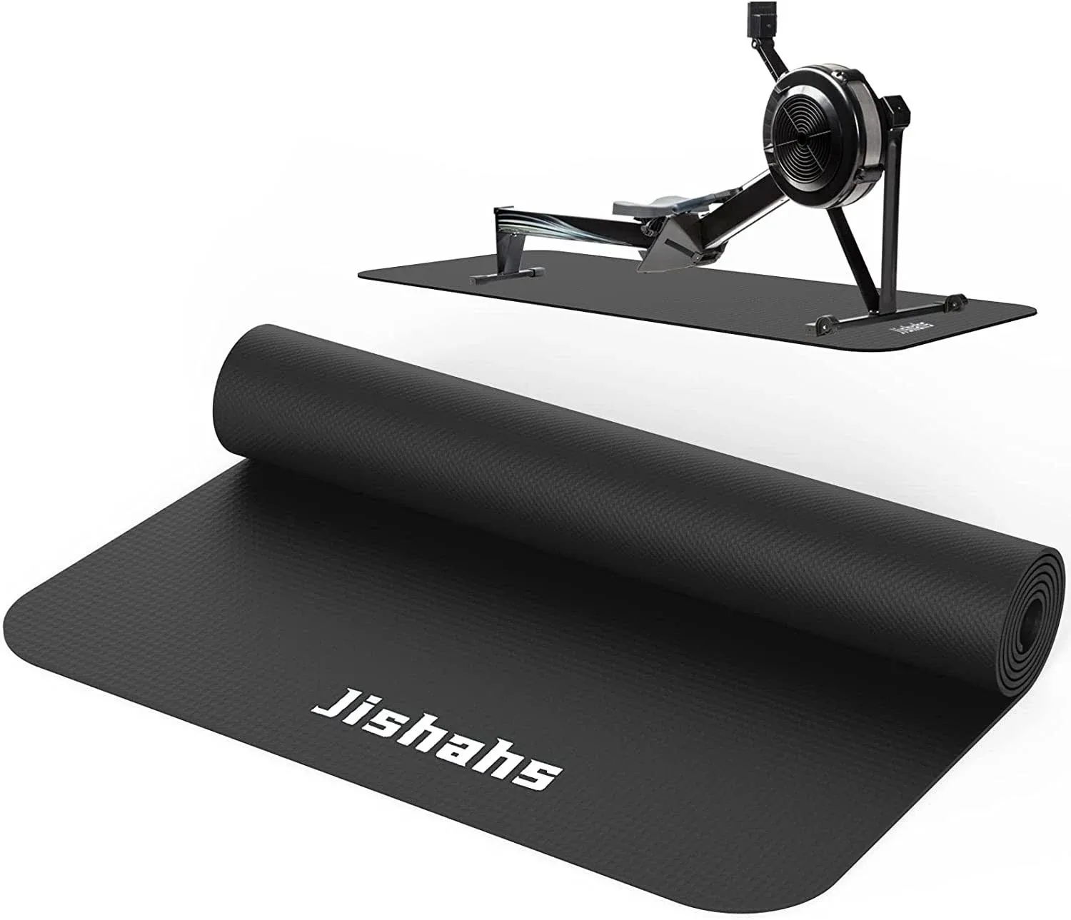 JISHAHS Universal Indoor Rowing Machine Mat- 8.5 x 2.3 FT Exercise Equipment Mat for Concept 2, Nordictrac, Peloton, Sunny, Hydrow etc. Extra Long Non-Slip and Waterproof, Under Rower Floors Protection