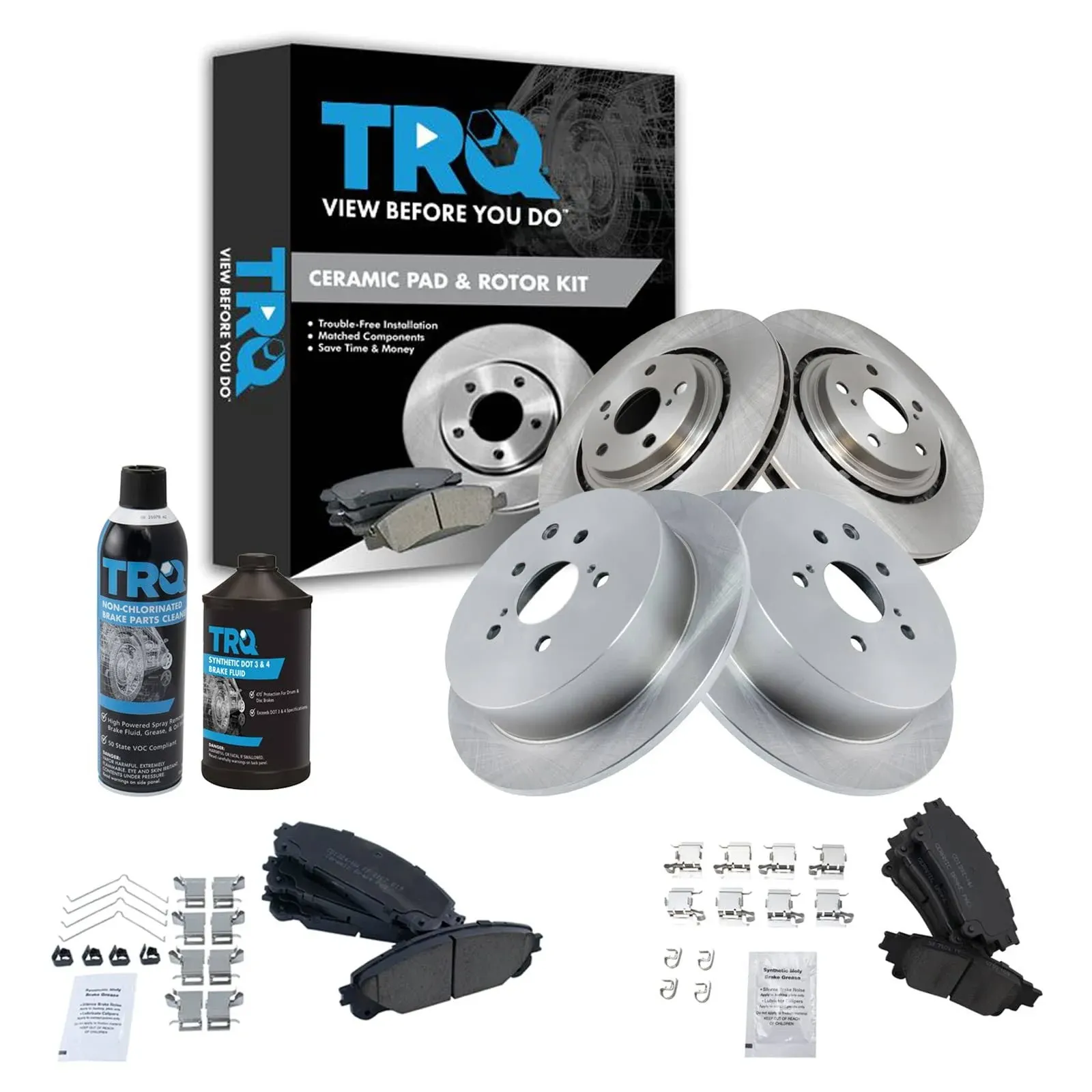 TRQ® BKA15817 - Front and Rear Disc Brake Kit with Ceramic Pads