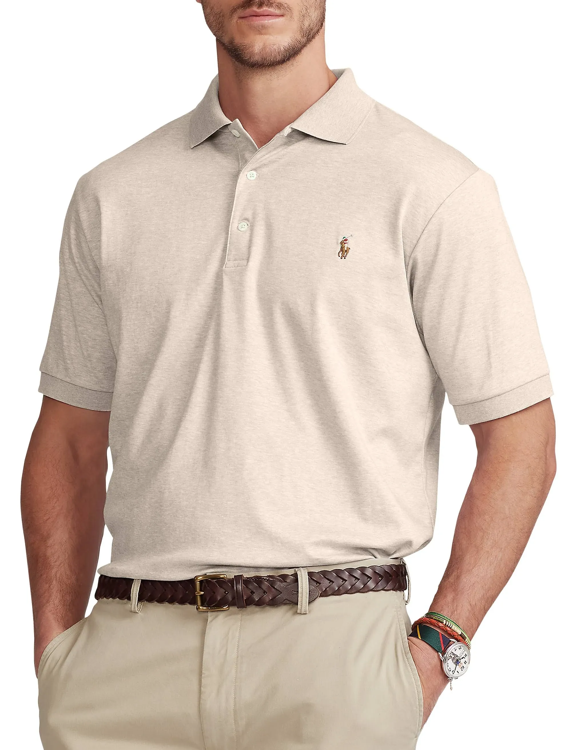 Polo Ralph Lauren Men's Classic Fit Soft Cotton Polo - Classic Camel Heather - S