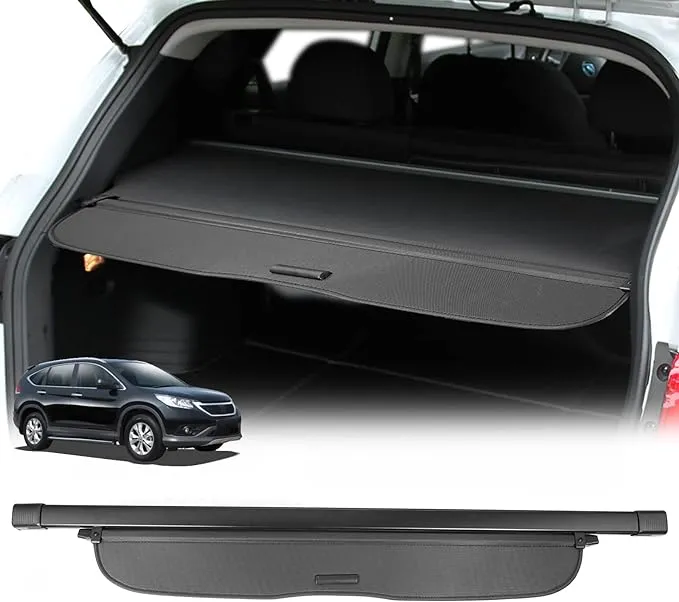 AUXMART Cargo Cover for Honda CRV 2012 2013 2014 2015 2016 Trunk Cover Shade Waterproof Retractable Rear Trunk Cover Shielding Shade Black