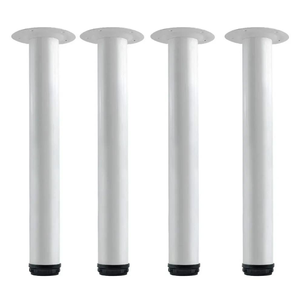 QLLY 16 inch Adjustable Metal Bench Legs, Coffee Table Leg, End Table Leg, Furniture Leg Set, Set of 4 (White)