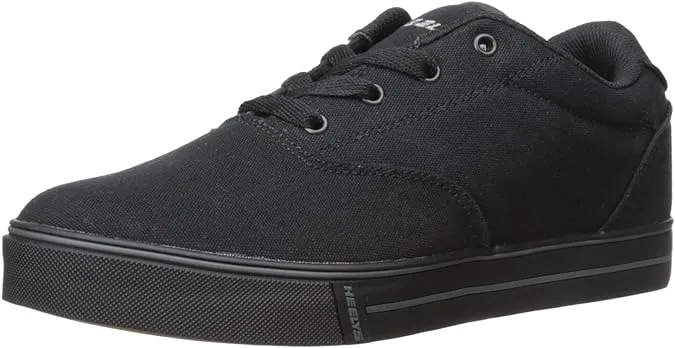 Heelys Launch-K Skate Shoe, Black Canvas, 3 M US Little Kid