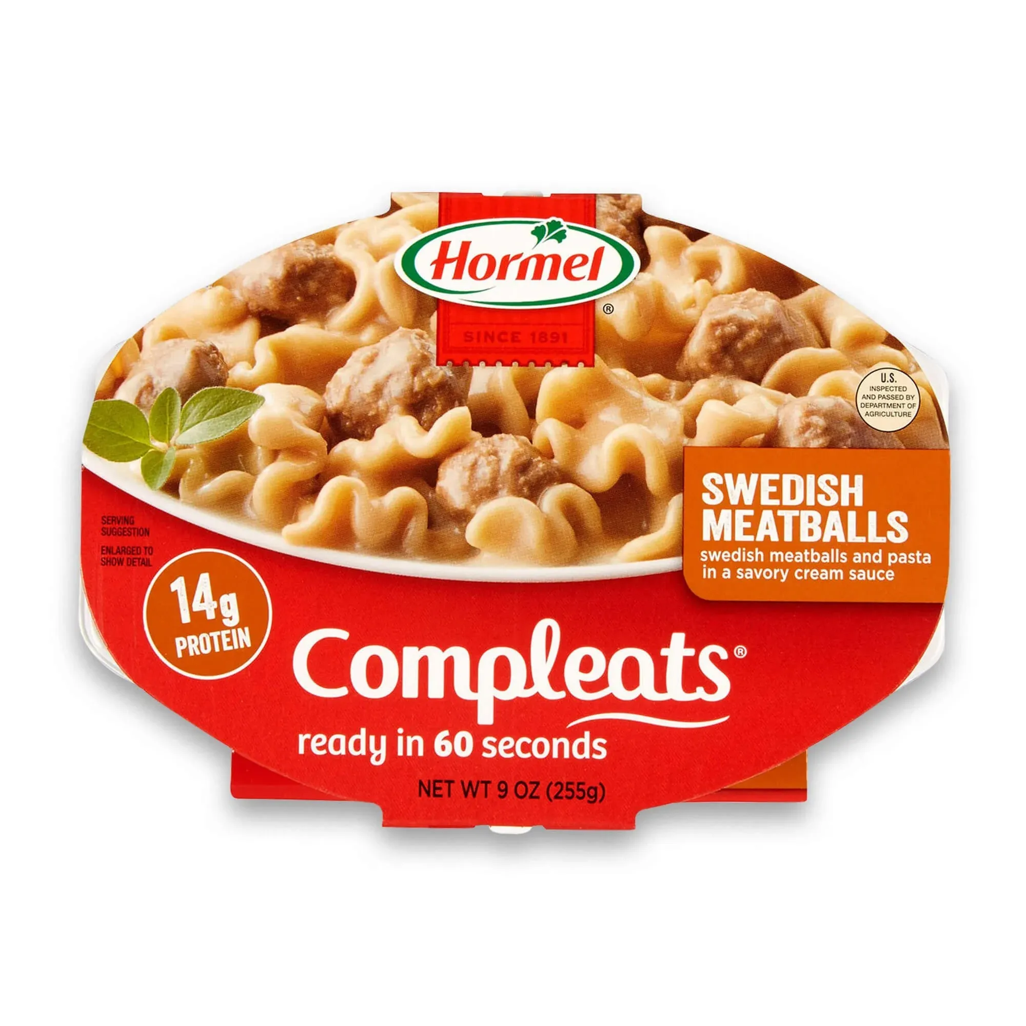 Hormel Compleats Swedish Meatballs with Pasta in Cream Sauce, 9 Ounce Microwavable Bowls (Pack of 6)