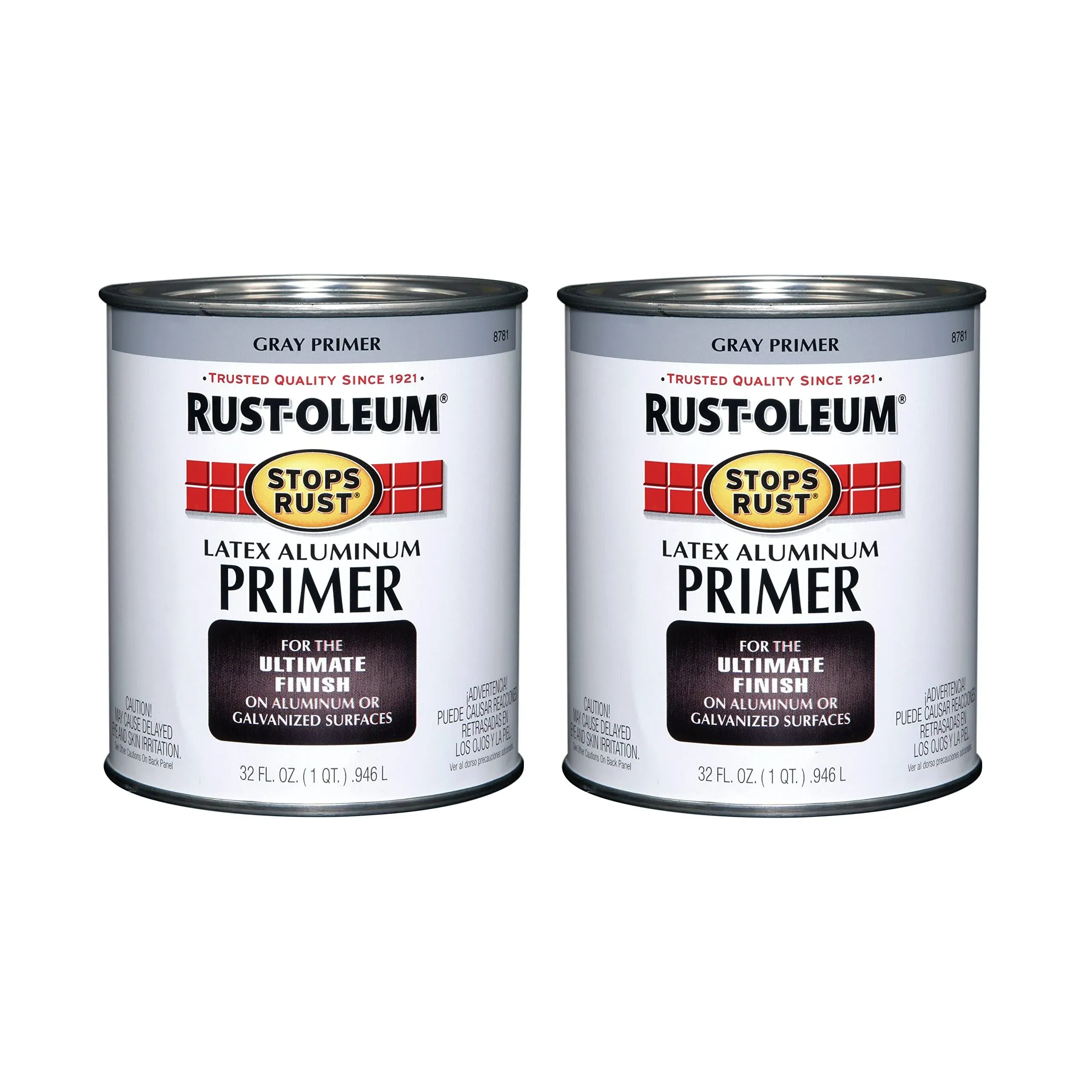 Rust-Oleum 8781502-2PK Stops Rust Flat Aluminum Primer, 32 FlOunce (Pack of 2)