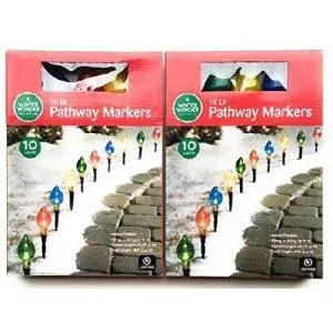 Multicolor Light Bulb Pathway Markers 11 Inch 2.76 Inch Bulb 20 Pack