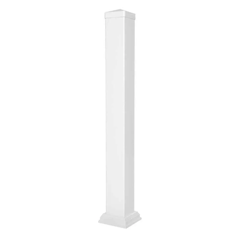 Weatherables 54 in. Vinyl White Railing Post Sleeve Kit