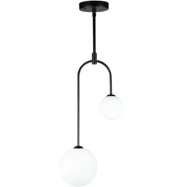 Artcraft Lighting Comet Collection 2-Light Pendant, Semi Matte Black