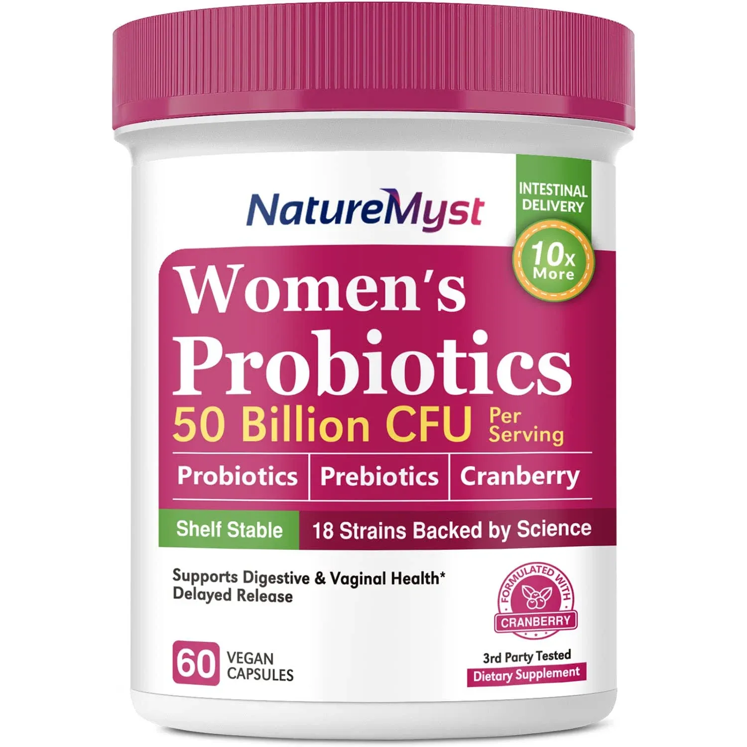 Women’s Probiotics, 50 Billion CFU, 18 Strains for Women, Plus Prebiotic &amp;... 