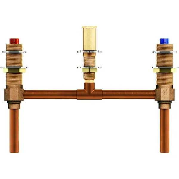 Moen 4798 M-Pact Two Handle Roman Tub Valve 10" Centers 1/2" Pex With 1/2" Cold Expansion Pex Adapters