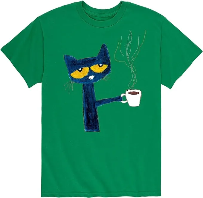 Pete The Cat - With Coffee - Men's Short Sleeve Graphic T-Shirt