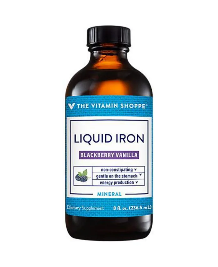 The Vitamin Shoppe - Liquid Iron Blackberry Vanilla Flavor - Easily Absorbed & Non-Constipating (8 Fluid ounces) - Iron