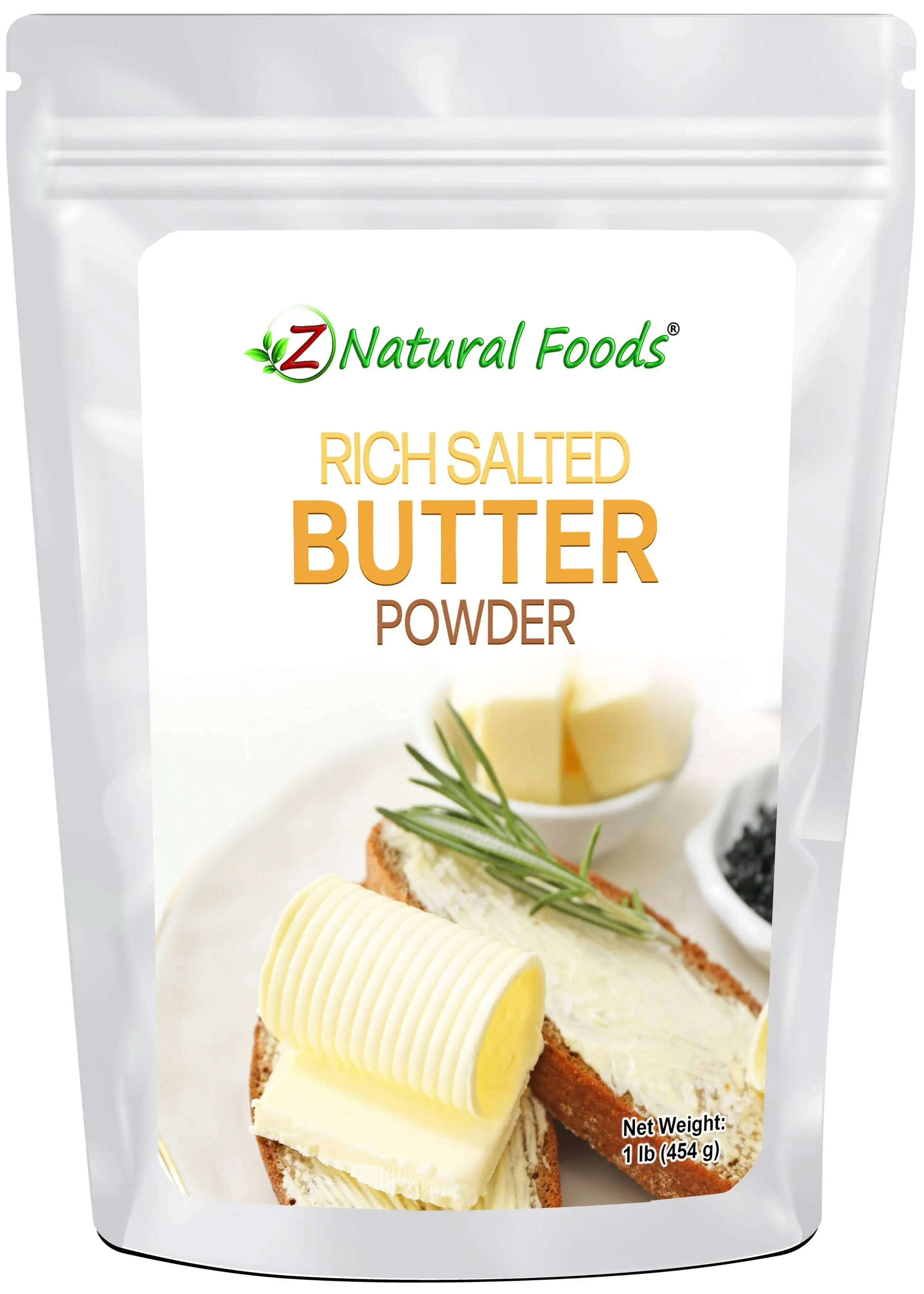 Z Natural Foods Rich Salted Butter Powder, Replace Messy Butter Stick with Powdered Butter, Non GMO- Hormone Free-Baking Butter- 1 lb