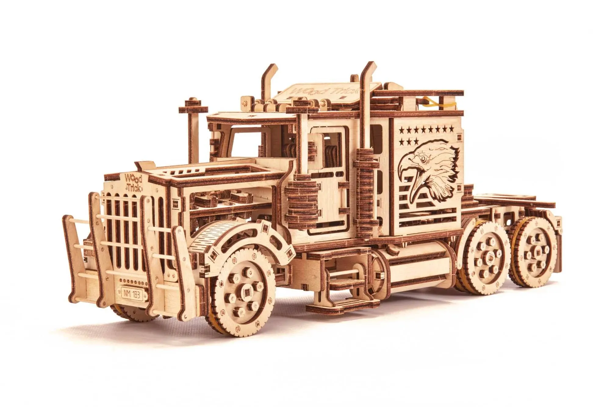 Wood Trick Big Rig Mechanical Toy Truck - 14x6 - 3D Wooden Puzzle