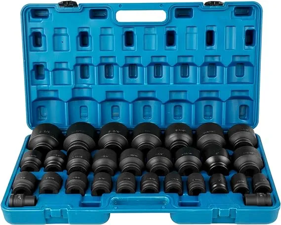 Impact Socket Set 29 PCs 3/4" Drive 6 Point SAE Master 3/4 inch - 2-1/2 inch